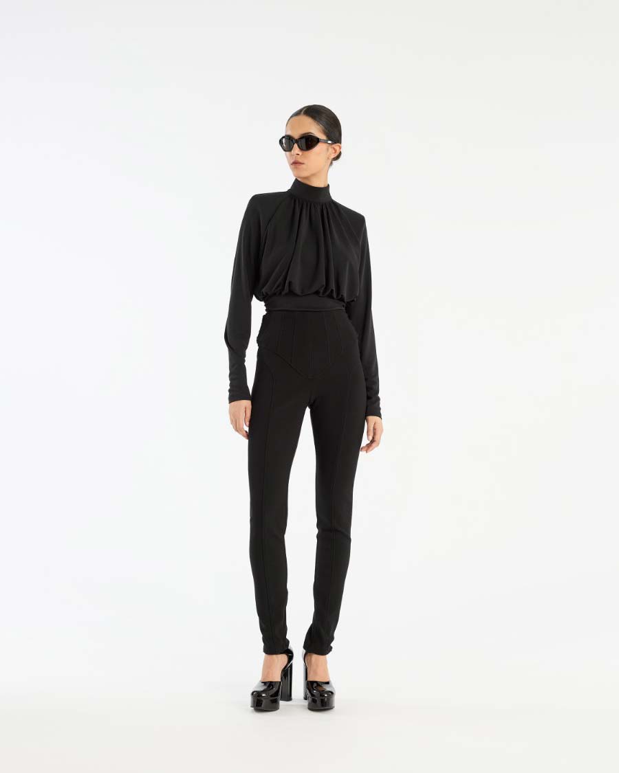 Ruched-Ls-Top-Black-rotate Ruched Ls Top Black ROTATE