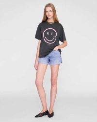 Cade Tee Smiley washed grey Anine Bing