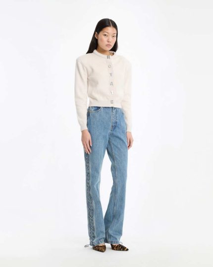 Firm Knit Cardigan Creme ROTATE