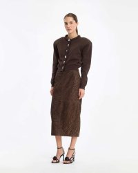 Firm Knit Cardigan Dark Brown