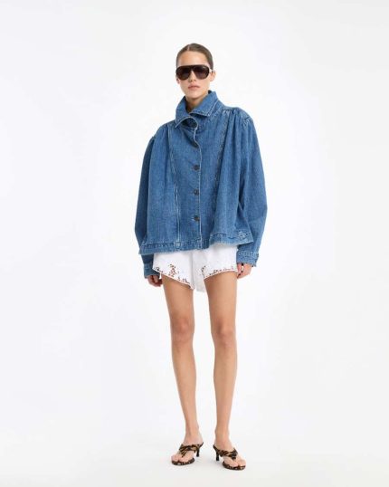 Gatherred Denim Jacket Blue ROTATE
